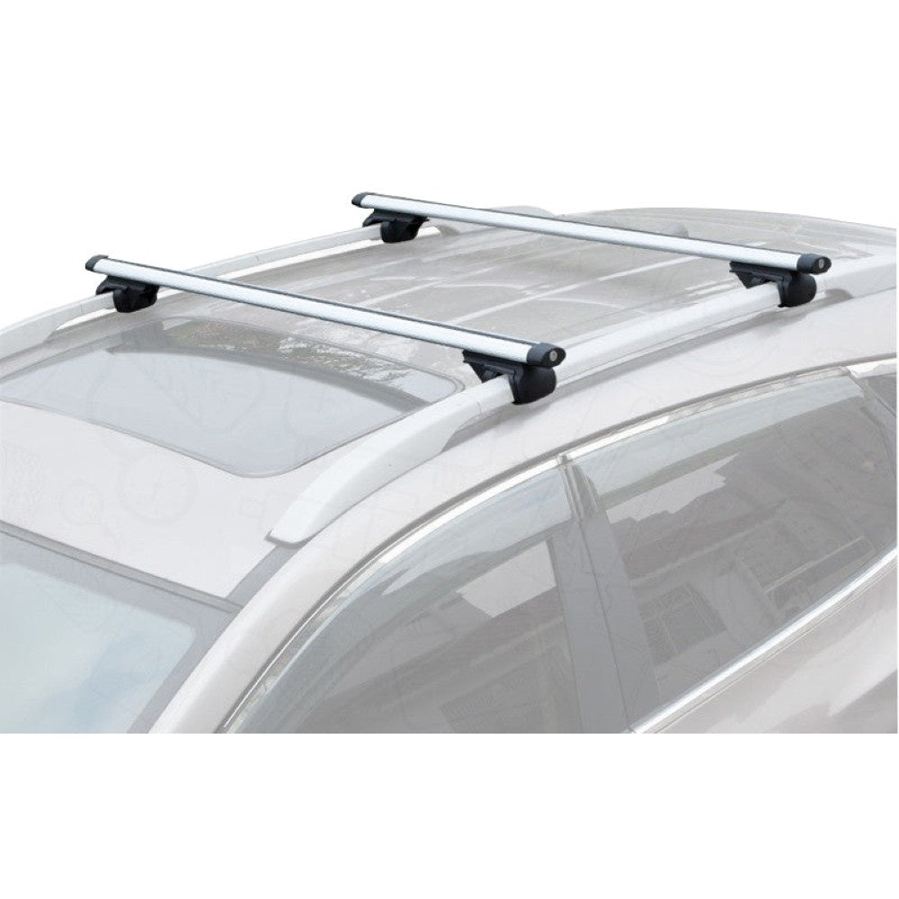 Car roof rack with included keys and end caps