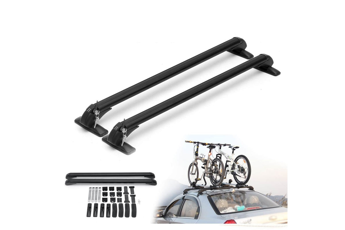 Close-up of adjustable base feet on roof rack