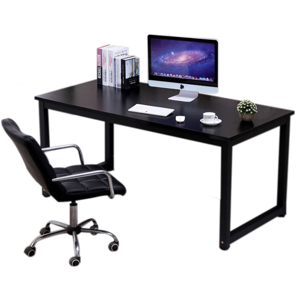 Black computer desk table 120cm front view
