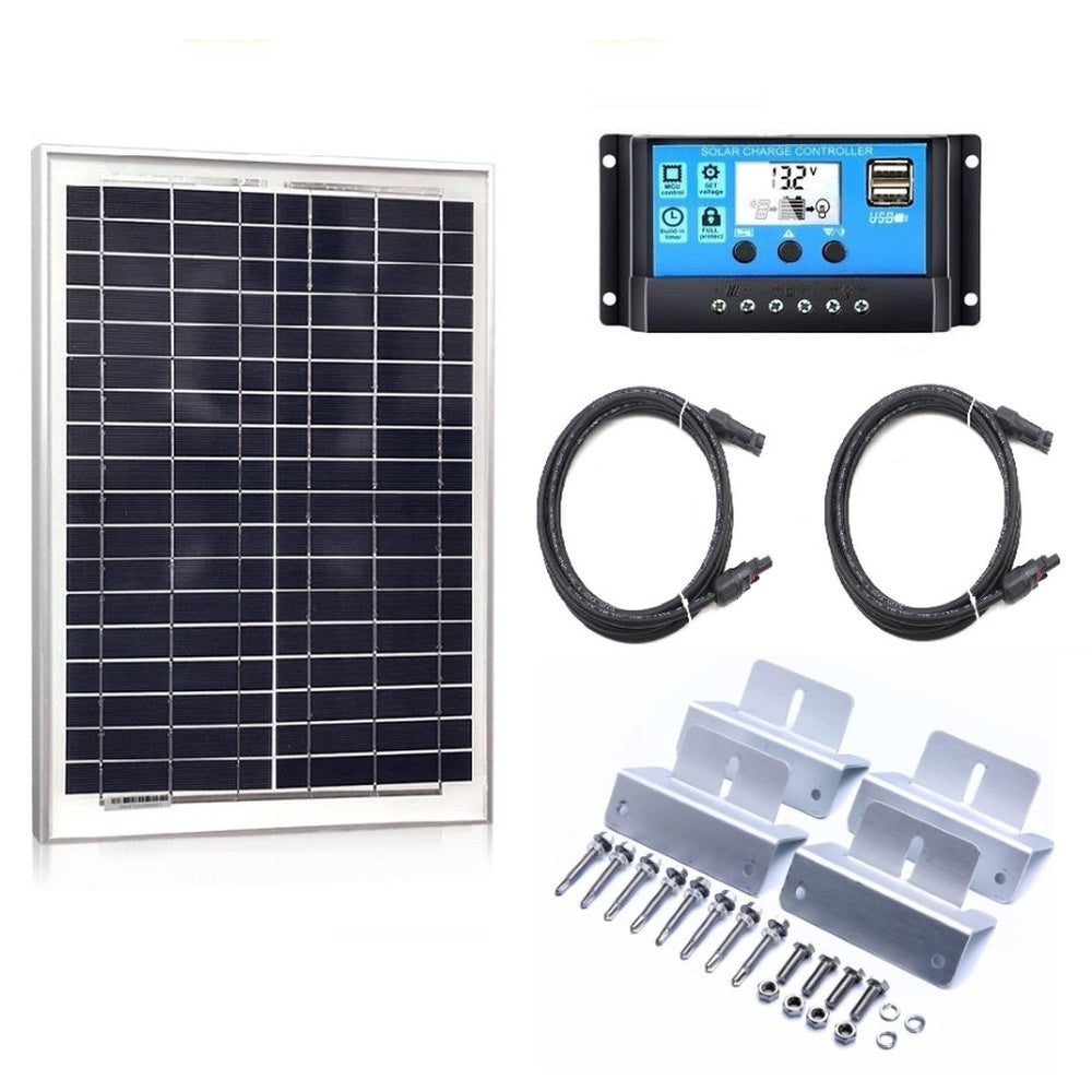 Solar panel kit including MC4 cables and mounting kit