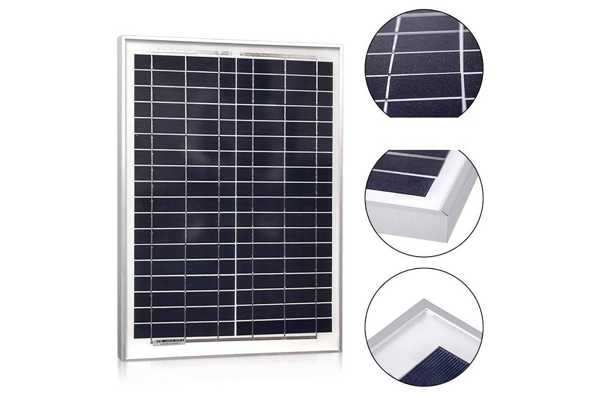Close up of solar panel cells with tempered glass