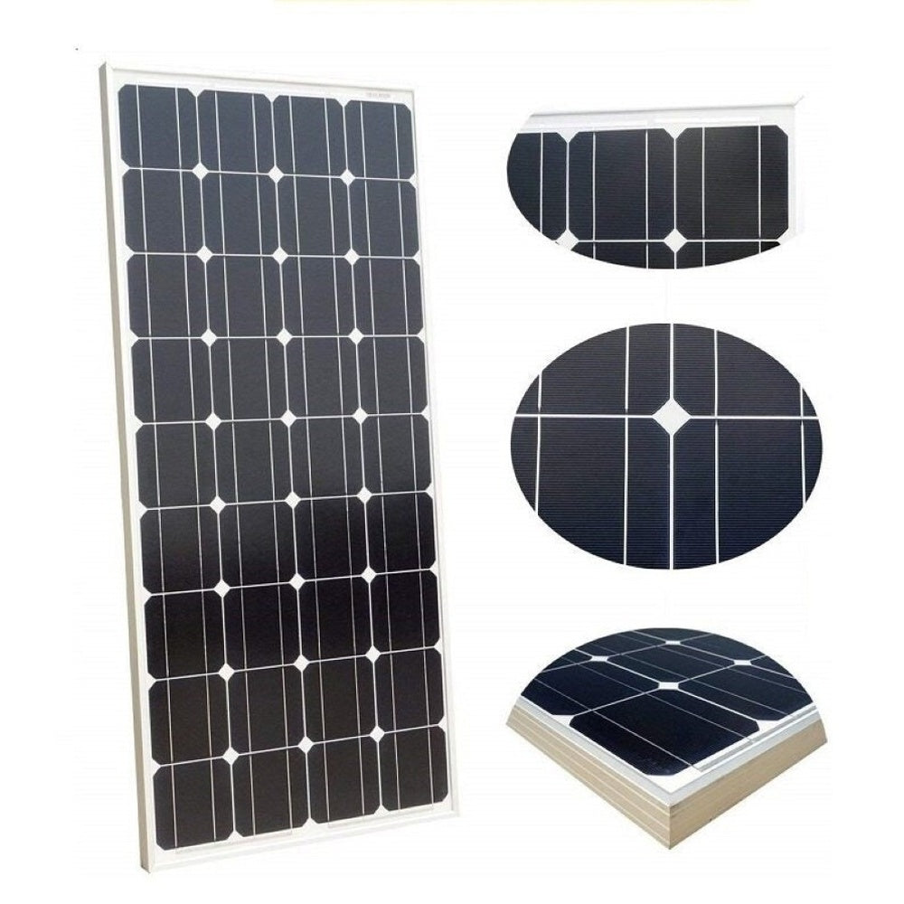 Solar panel kit components displayed