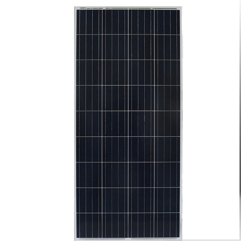 200W solar panel with silver frame detail