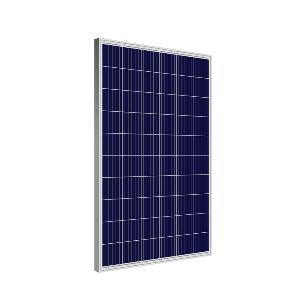 260W solar panel polycrystalline front view with silver frame
