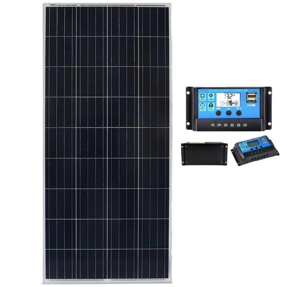 280W solar panel mounted on caravan roof