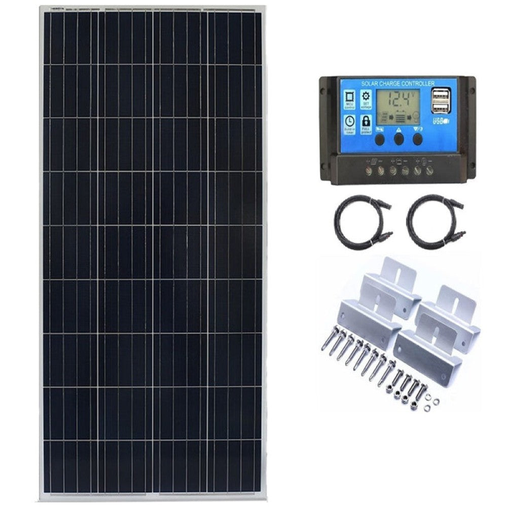 150W solar panel showing power rating