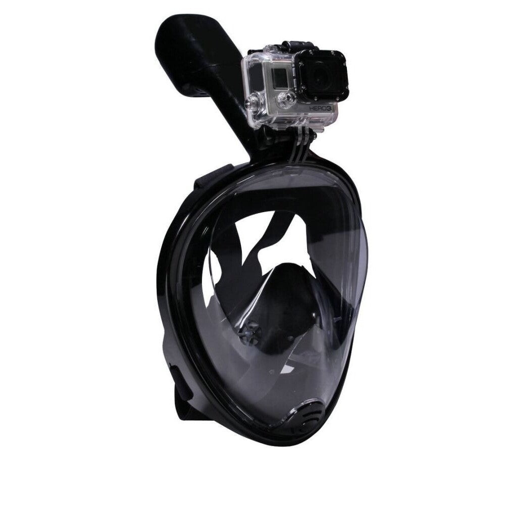 Side view of snorkel mask black colour