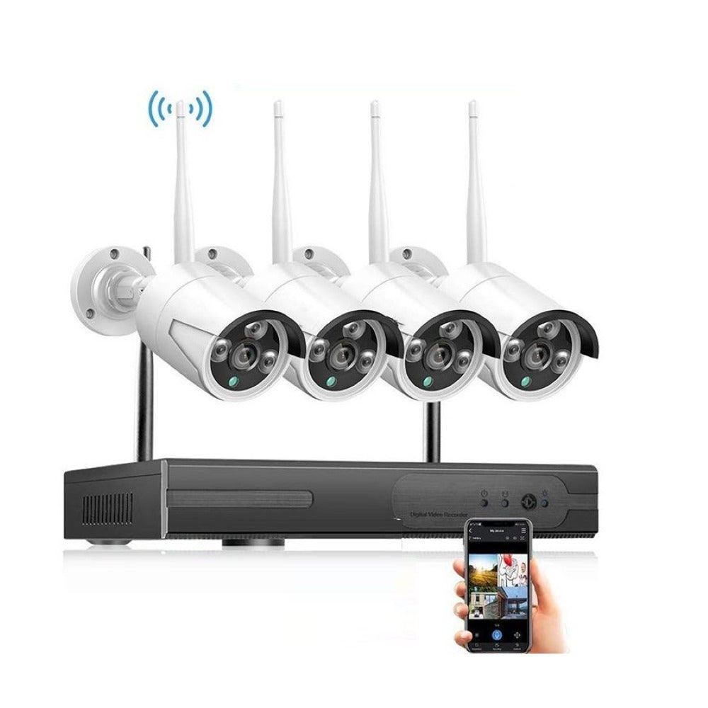 Wireless security cameras with weatherproof housing