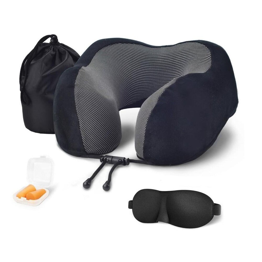 Travel pillow black front view