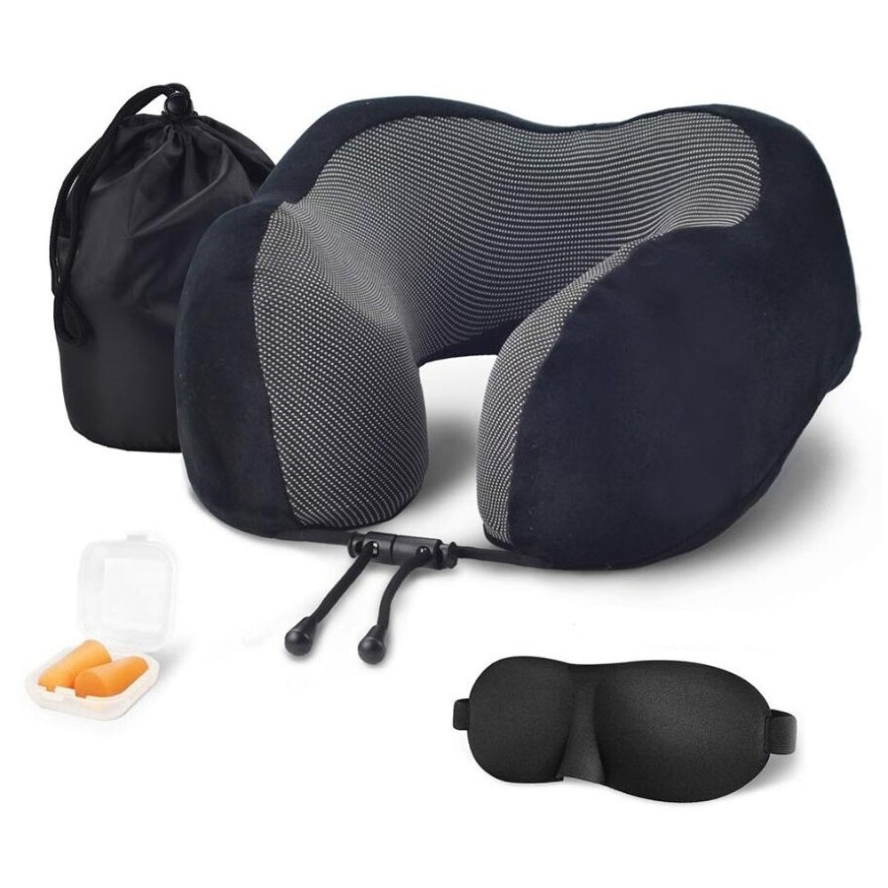 Travel pillow used on airplane seat