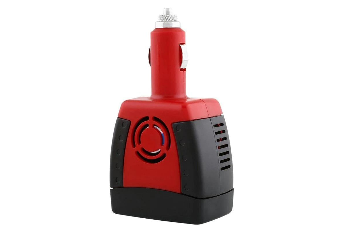 Side angle of 12V to 230V power inverter with cooling fan