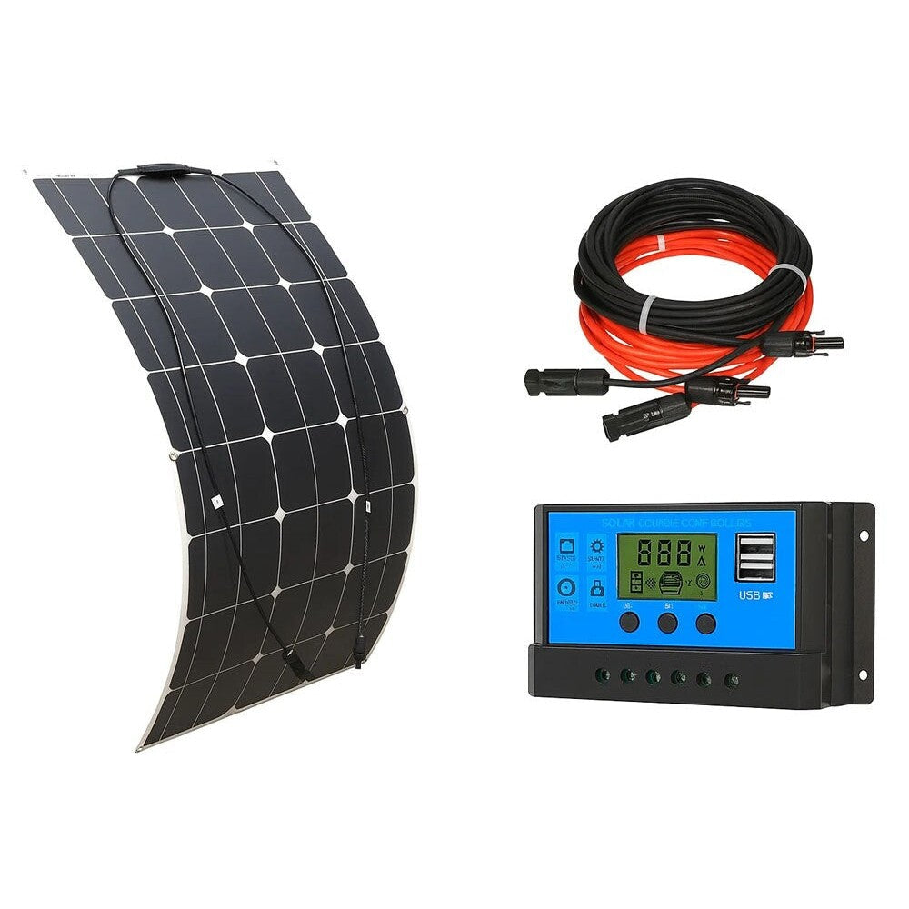 100W solar panel kit packed for transport