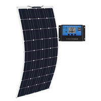 Thumbnail for 100W flexible solar panel with wire length shown