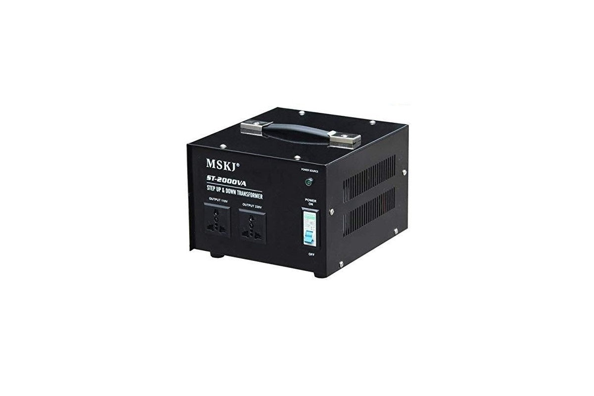 Step down transformer with power rating label