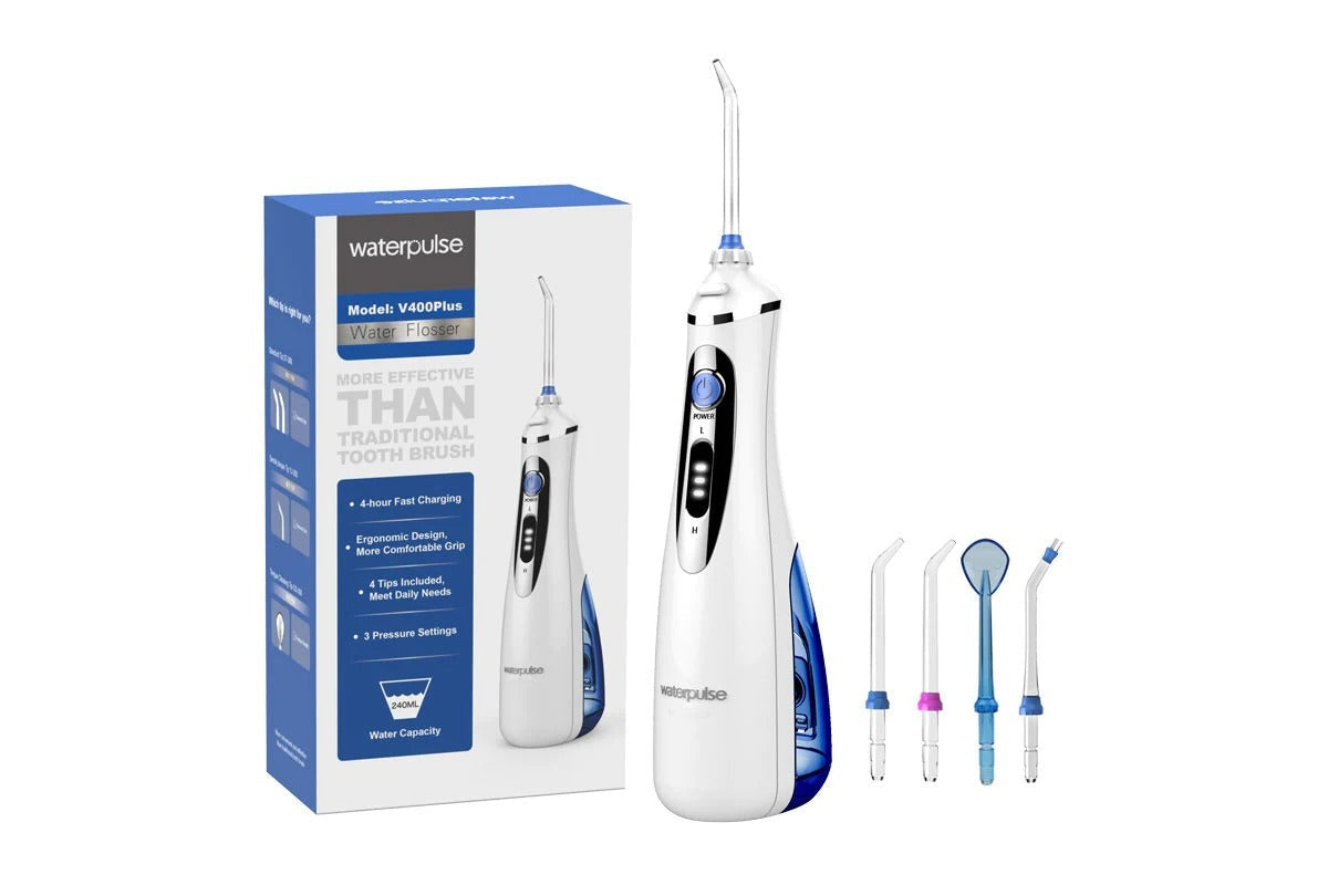 Water flosser packaging with included accessories