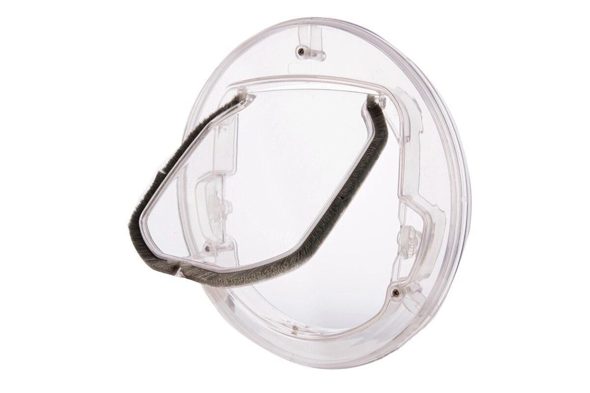 Pet flap door showing rotatable locking switch