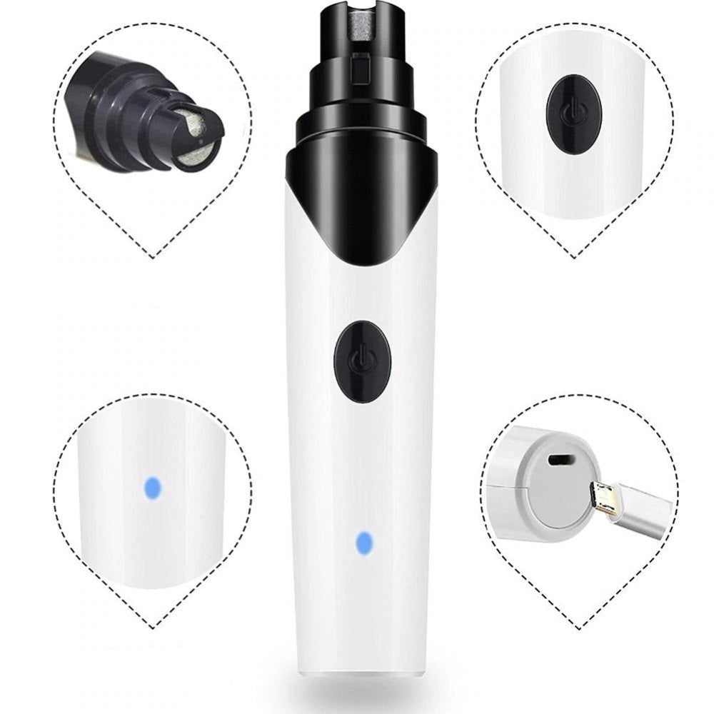 Pet nail trimmer cordless grinder with USB cable