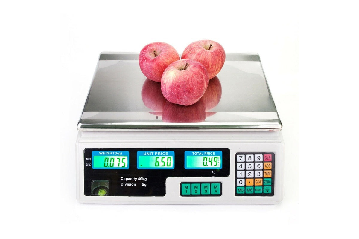 Scales measuring vegetables