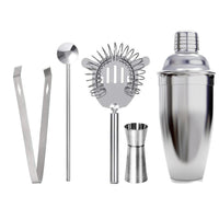 Thumbnail for Cocktail shaker set components laid out on bench