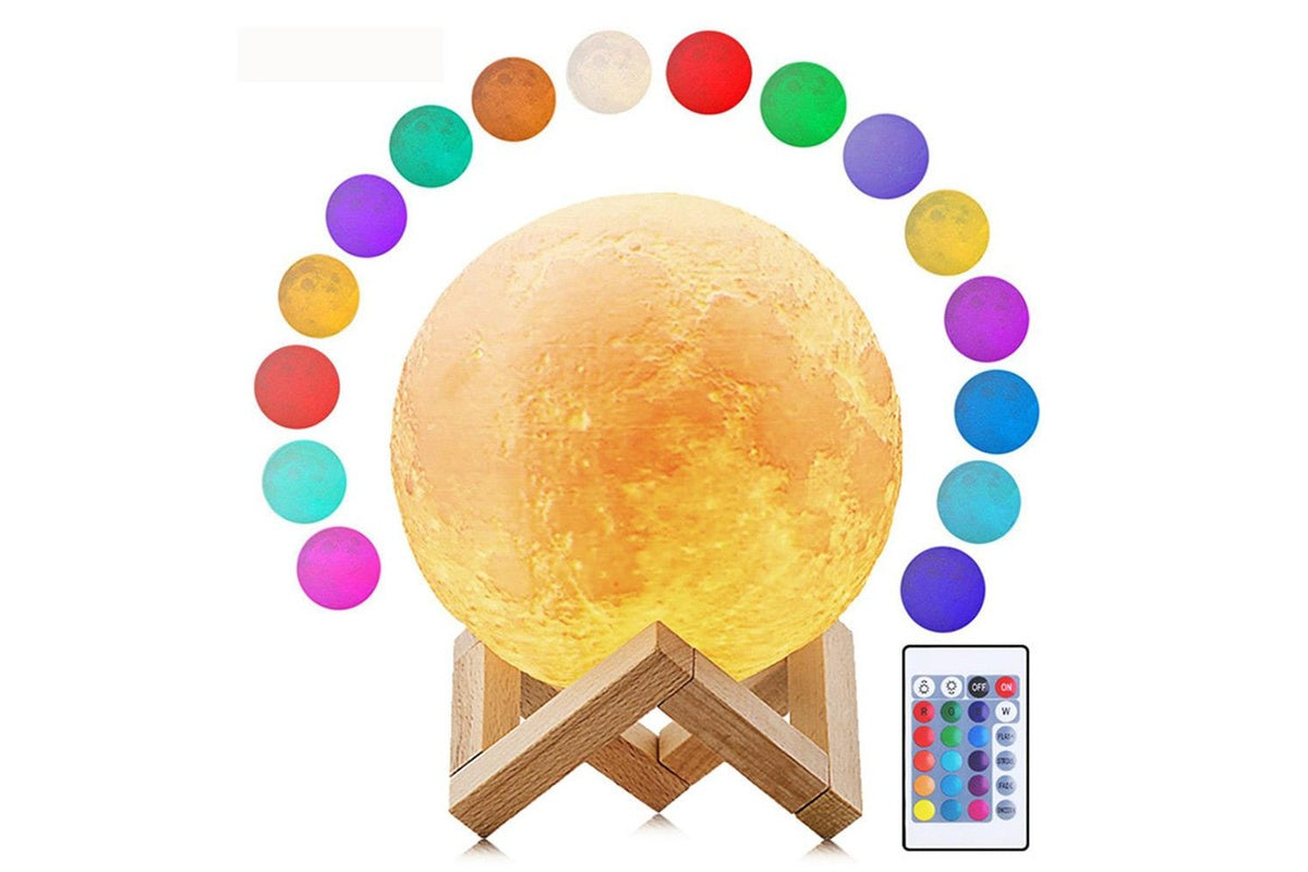 Moon lamp night light with colour changing feature