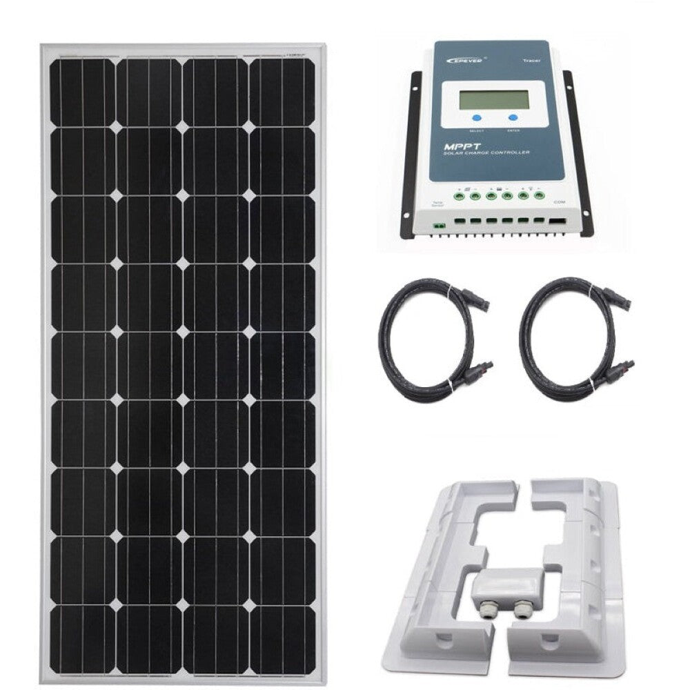 Solar panel with MC4 cables connected