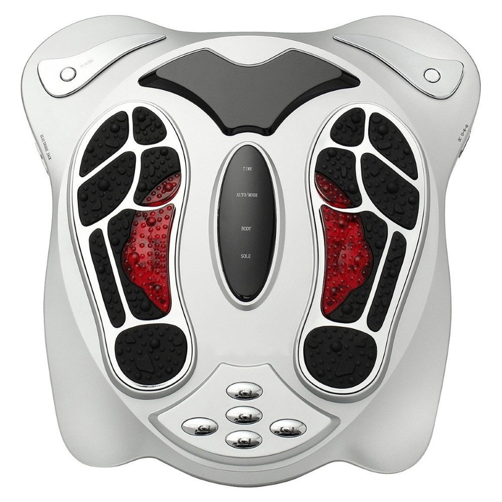 Electromagnetic foot massager silver top view