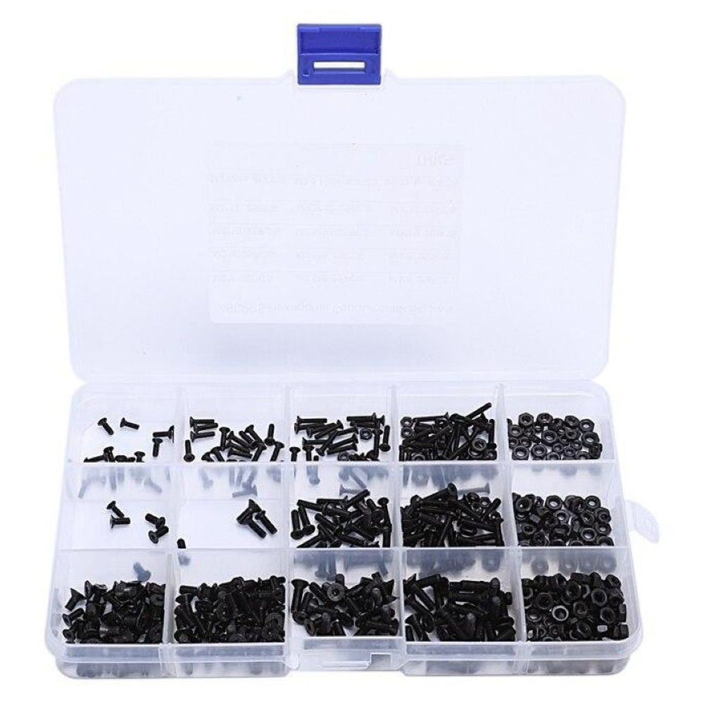 Screws arranged by size and length