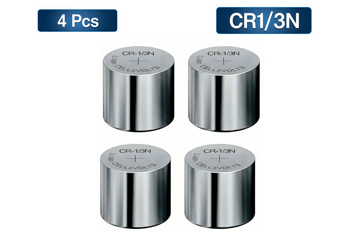 Close-up of CR1 3N 3V lithium batteries