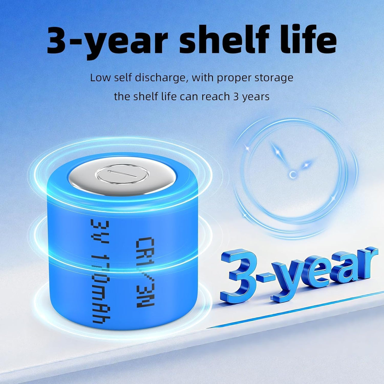 Batteries with blue protective film
