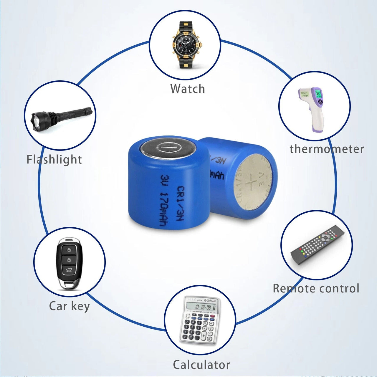 8PCS CR1/3N Lithium Battery 2L76, K58L, DL1/3N, 5018LC, CR11108, CR1/3N, CR13N