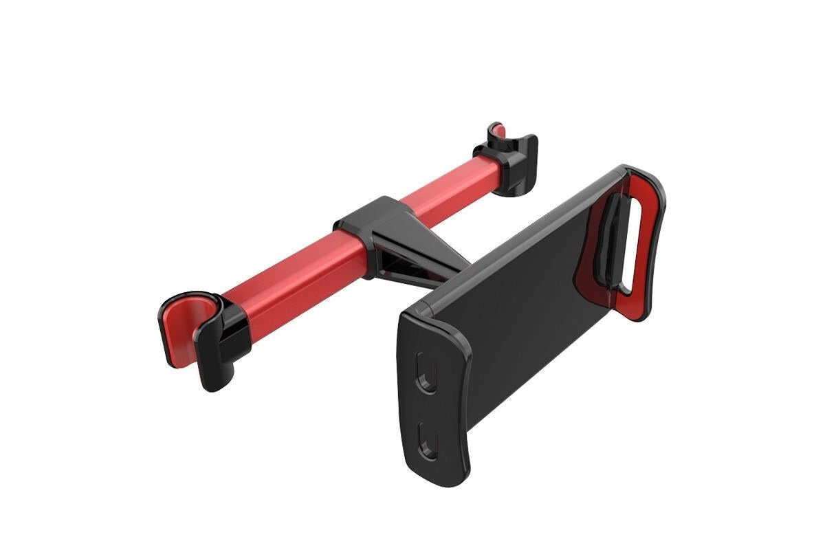Phone holder attached to car seat headrest