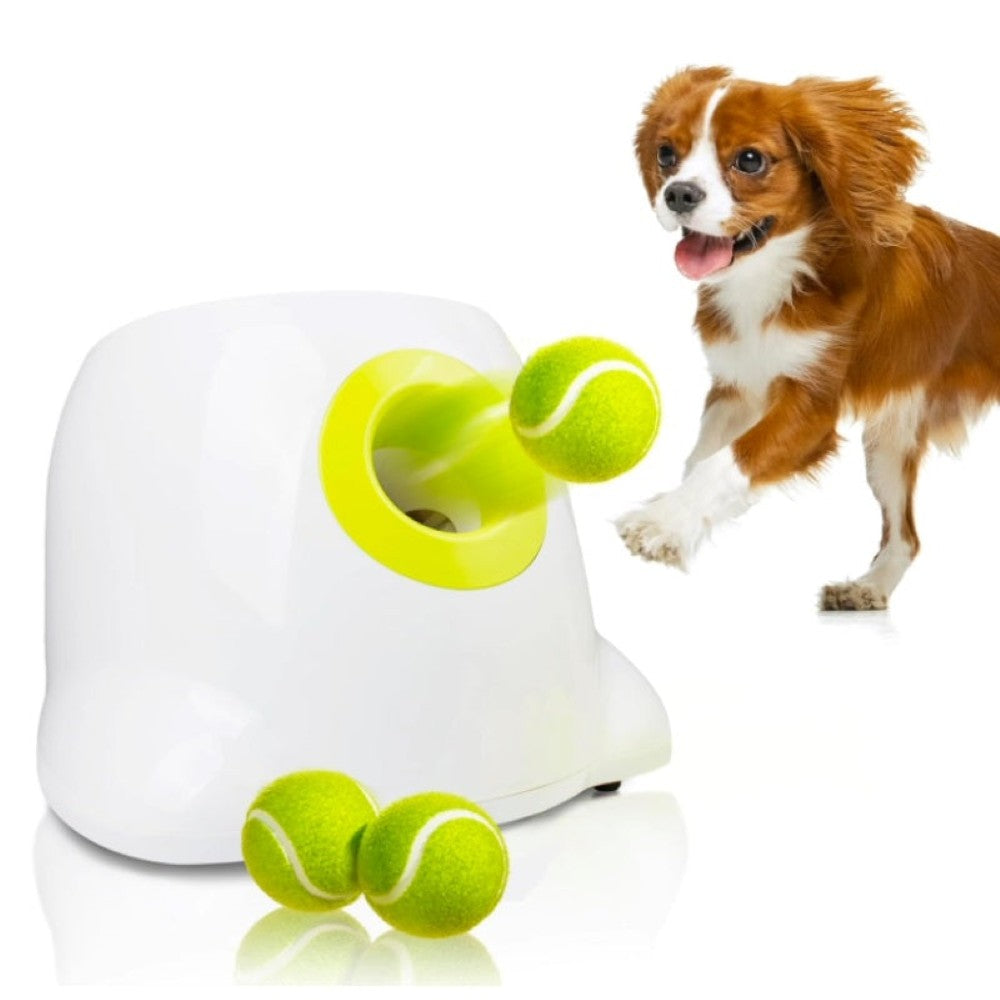 Dog ball launcher toy with safety power saving feature