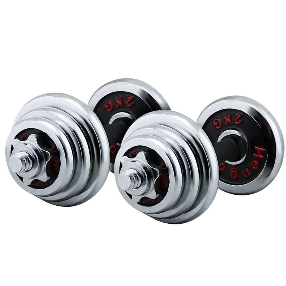 Adjustable dumbbells 20kg set with steel plates and handles