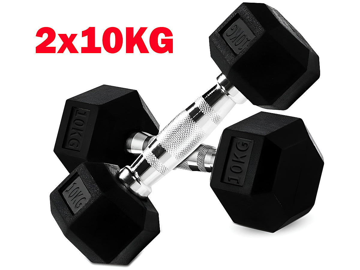 Dumbbell Set - 2 x 10kg Hex Weights
