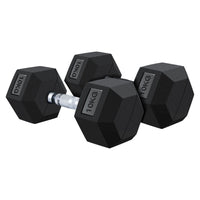Thumbnail for Dumbbell set 2x10kg with rubber hex heads