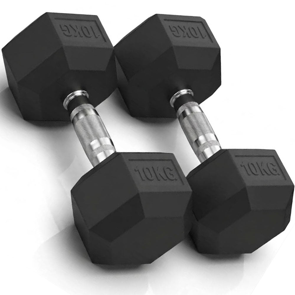 Dumbbell Set - 2 x 10kg Hex Weights