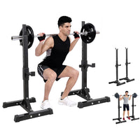 Thumbnail for Squat rack bench press rack front view with barbell holders