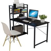 Thumbnail for Black computer desk table with metal frame and MDF top