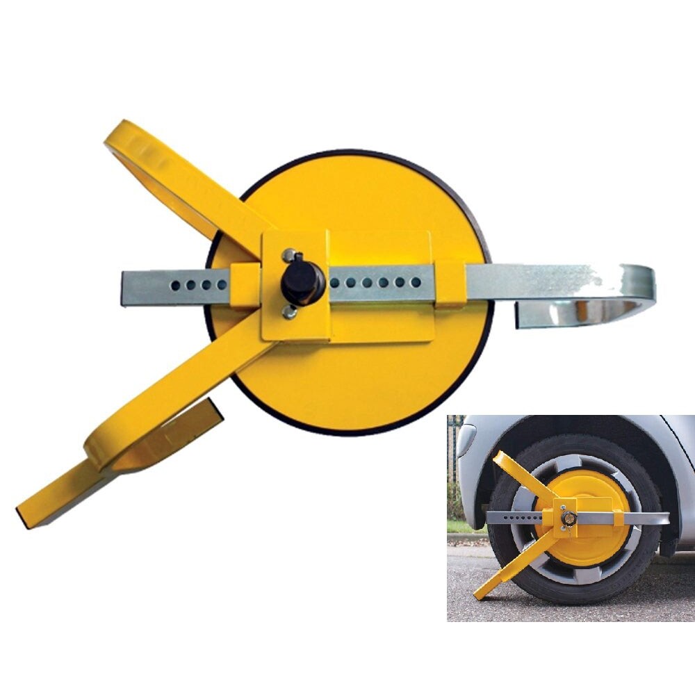 Wheel clamp with soft grip handles for easy use