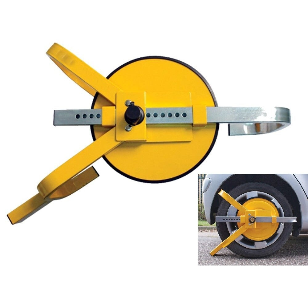 Heavy duty wheel clamp lock in black finish