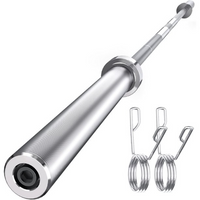 Thumbnail for Spring locks detail on Olympic barbell bar