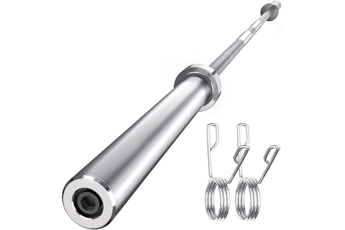 Barbell bar showing full length and straight design