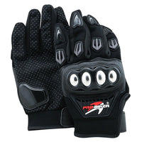 Thumbnail for Black motorbike gloves with shock-absorbing foam