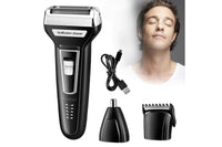 Thumbnail for Electric shaver hair trimmer showing cleaning brush included