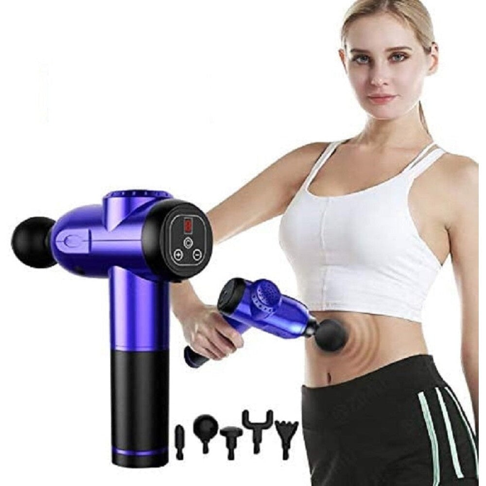 Deep tissue massager package including five massage heads