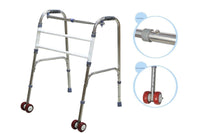 Thumbnail for Side angle of adult walking frame showing foldable design