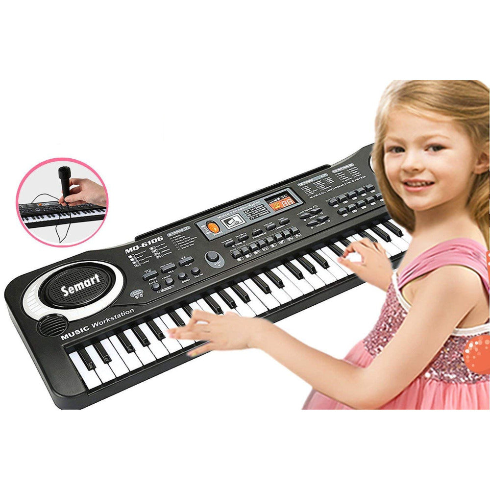 Keyboard piano with percussion sound effects