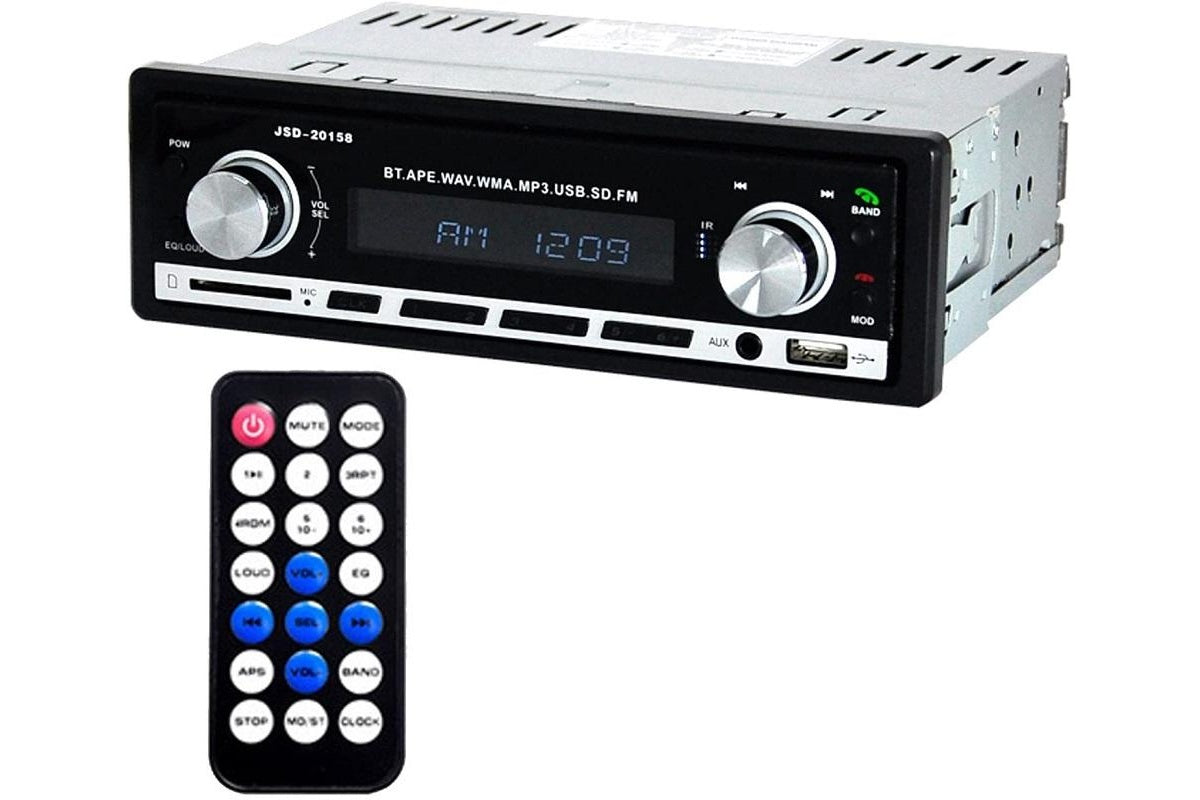 Stereo with USB and SD card slots visible