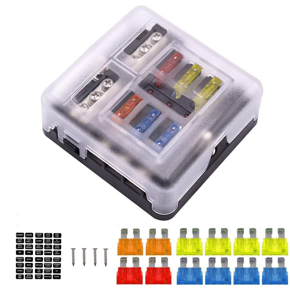 Fuse block with dual positive power connections