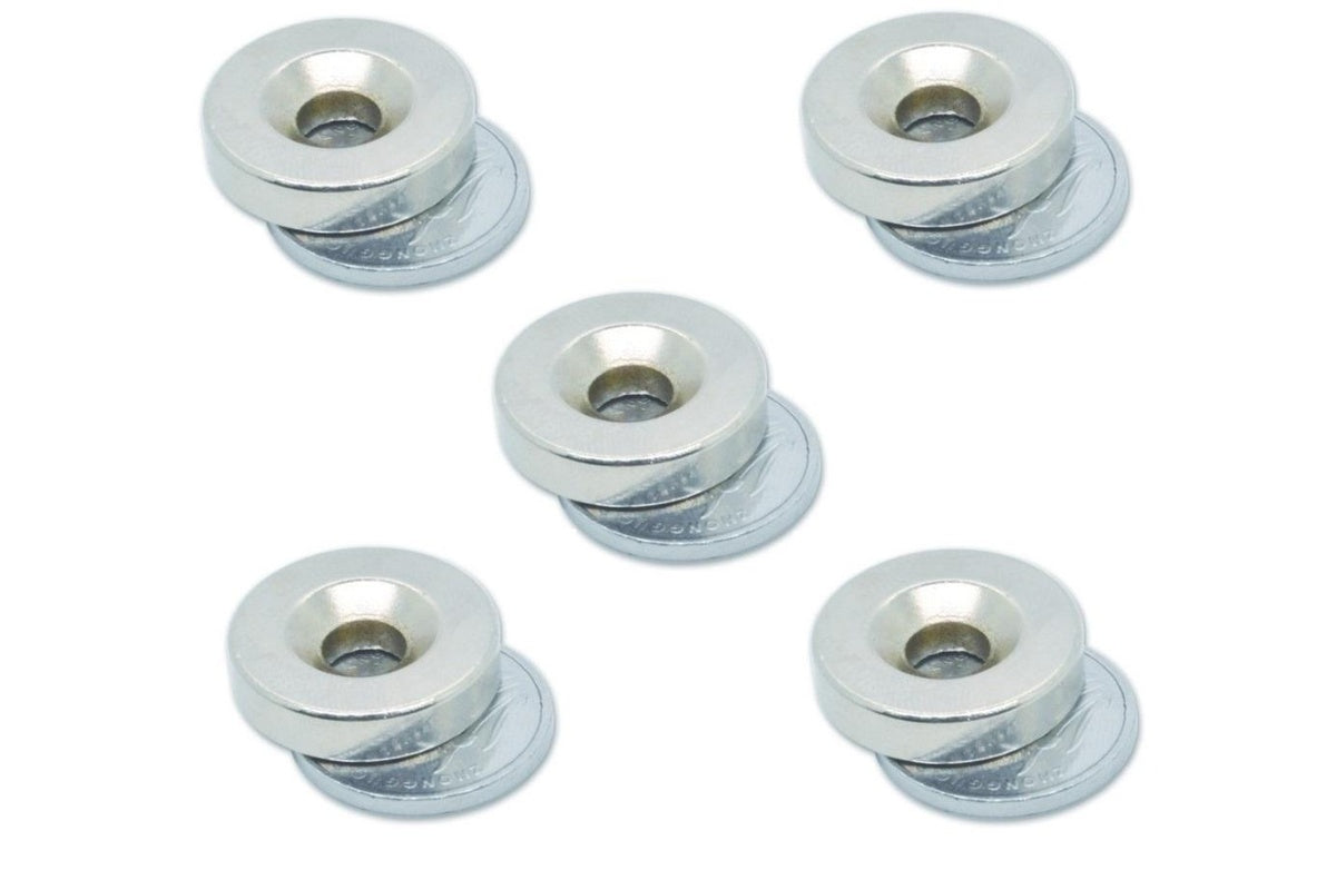 Neodymium magnets 20mm x 5mm hole 6mm side profile